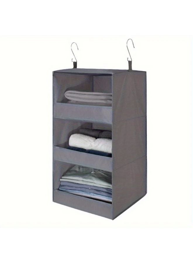 1 قطعة رف تخزين رمادي قابل للطي خزانة معلقة لمعدات التخزين في الهواء الطلق - Image 4