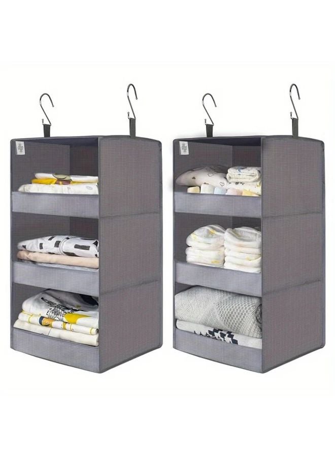 1 قطعة رف تخزين رمادي قابل للطي خزانة معلقة لمعدات التخزين في الهواء الطلق - Image 5