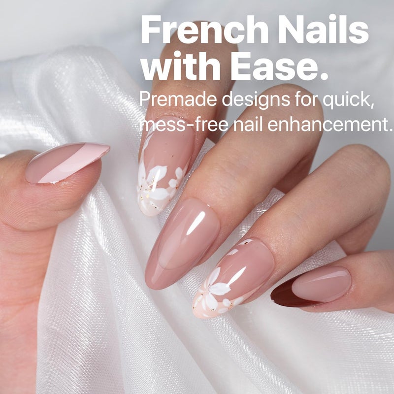SXC Cosmetics French Tip Press On Nails - Skin Tone Nude and Color Series, Medium Almond X-Pro Tips Starter Kit ST115KIT - Image 2