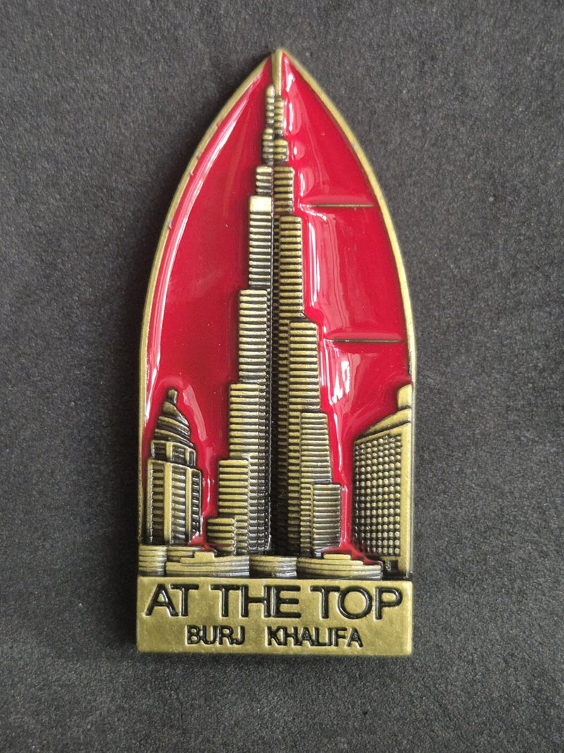 DT DECTONE Regular Metal Fridge Magnet, at The Top of Burj Khalifa 3D Metal Magnet for Fridge, Study Table, Office Desk, Ideal Gift, Best Home Decor Item for Travel Enthusiasts 7 X 3 CM, Pack of 1 - Image 3