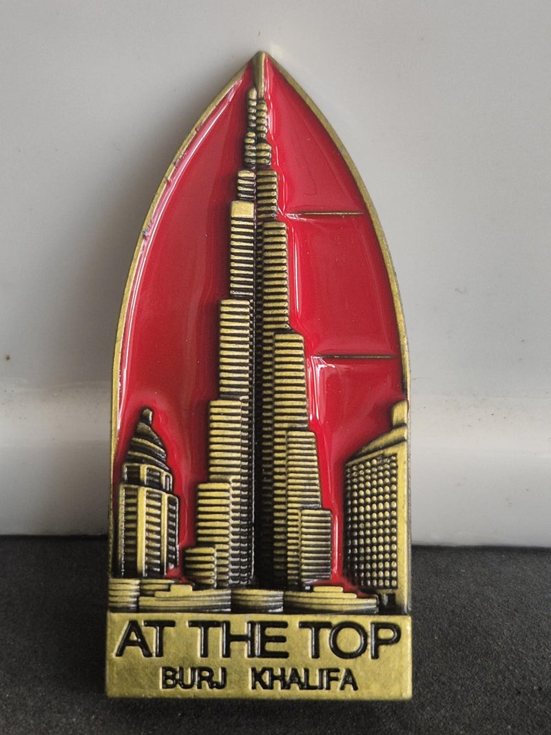 DT DECTONE Regular Metal Fridge Magnet, at The Top of Burj Khalifa 3D Metal Magnet for Fridge, Study Table, Office Desk, Ideal Gift, Best Home Decor Item for Travel Enthusiasts 7 X 3 CM, Pack of 1 - Image 4