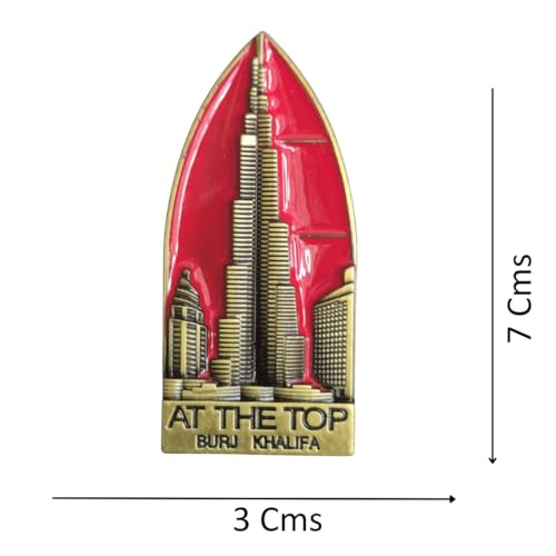 DT DECTONE Regular Metal Fridge Magnet, at The Top of Burj Khalifa 3D Metal Magnet for Fridge, Study Table, Office Desk, Ideal Gift, Best Home Decor Item for Travel Enthusiasts 7 X 3 CM, Pack of 1 - Image 2