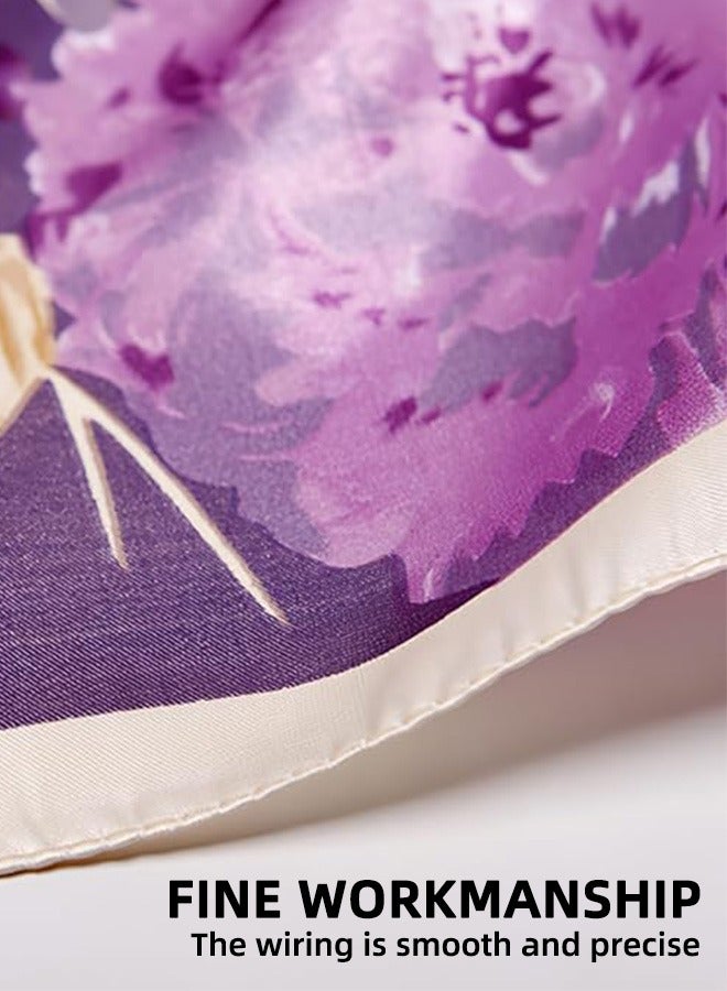 Square Scarf - Women'S Fashionable Imitation Silk Fabric Scarf, Suitable For Wrapping Hair And Sleeping At Night. Square Satin Touch Scarf Handbag Accessory Headband Scarf 90×90cm - Image 4