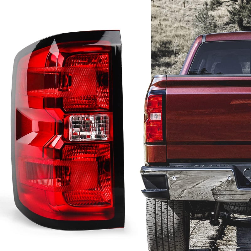 Huray Tail Light Assembly For Chevy Silverado 20142018 1500 2500HD 3500HD GMC Sierra 3500HD OE Style Replacement Rear Brake Lamp Assembly Driver Side Black Trim