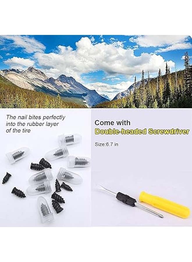 40 PCS Tire Repair Rubber Nail Set Car Tire Fast Repair Nails With Screw Driver Self-Service Tire Repair Tool Kit 20 Small And 20 Large - Image 3