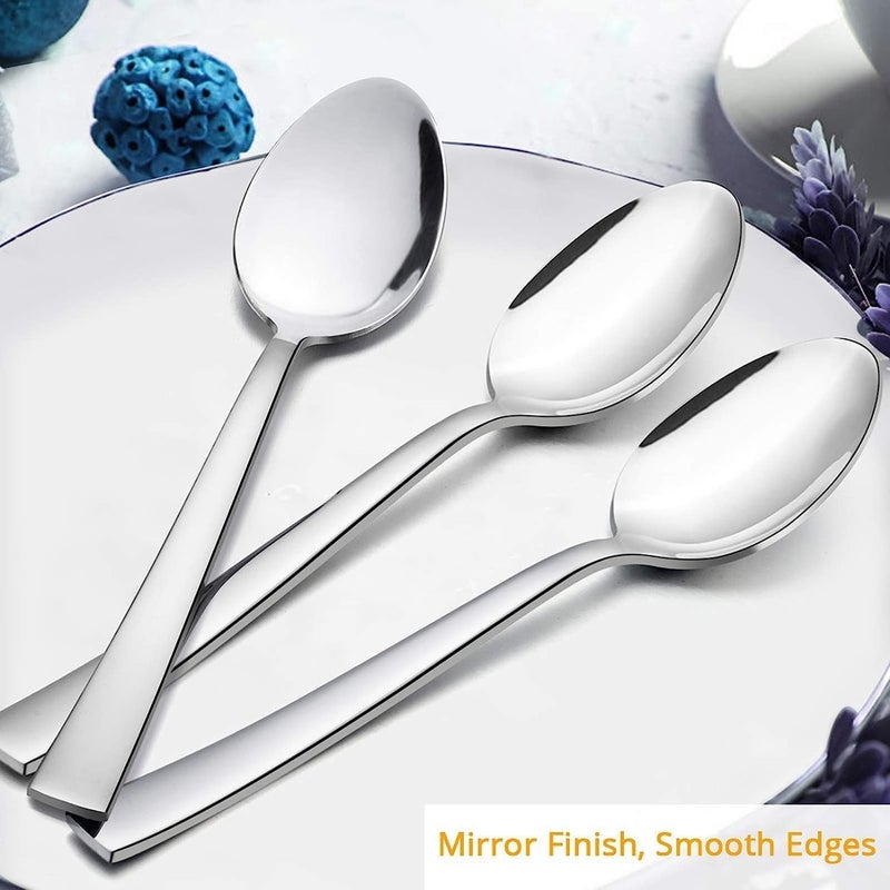 SAQOWARE Luxury Premium 3-Piece Heavy Stainless Steel Dinner Spoon Set | Mirror Polished with Plated Handles | Elegant Flatware for Home Dining, Hotels & Restaurant & Catering Use Table Settings - Image 3