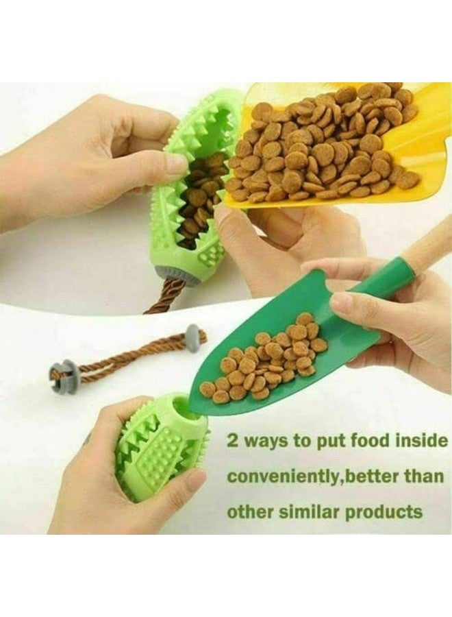 Interactive Food Dispensing Chewable Light Rugby Ball Design Pet, Natural Rubber Squeaky Pet Playing Toys For Dogs, Puppies And Cat Pack Of 1 (Color As Per Availability) - Image 4