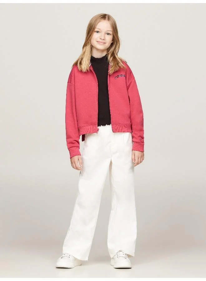 TOMMY HILFIGER Kids Logo Zip Through Hoodie