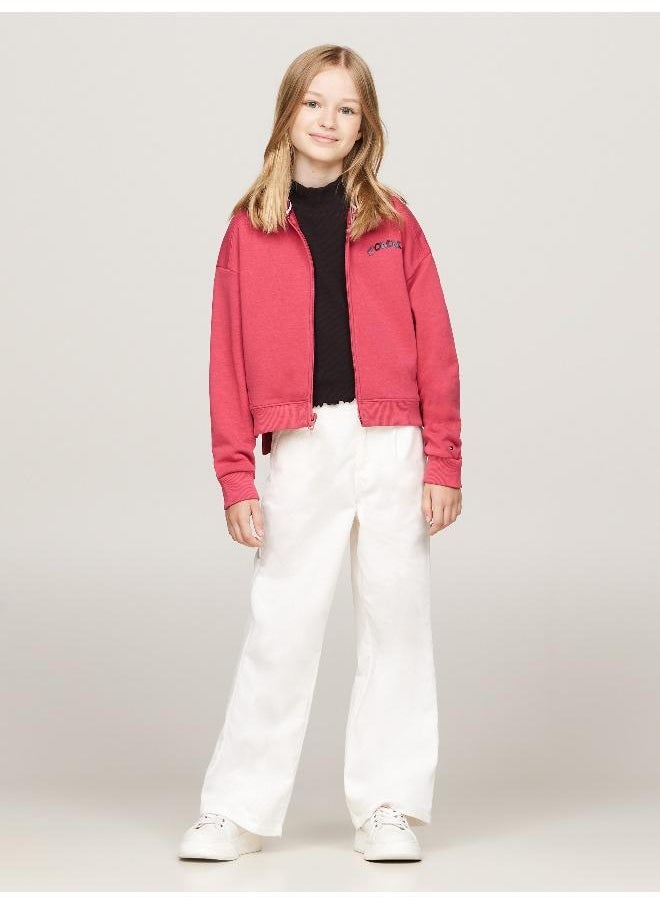 TOMMY HILFIGER Kids Logo Zip Through Hoodie  - Image 4