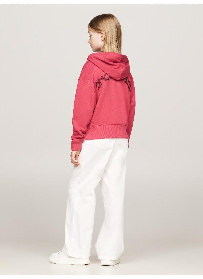 TOMMY HILFIGER Kids Logo Zip Through Hoodie  - Image 2