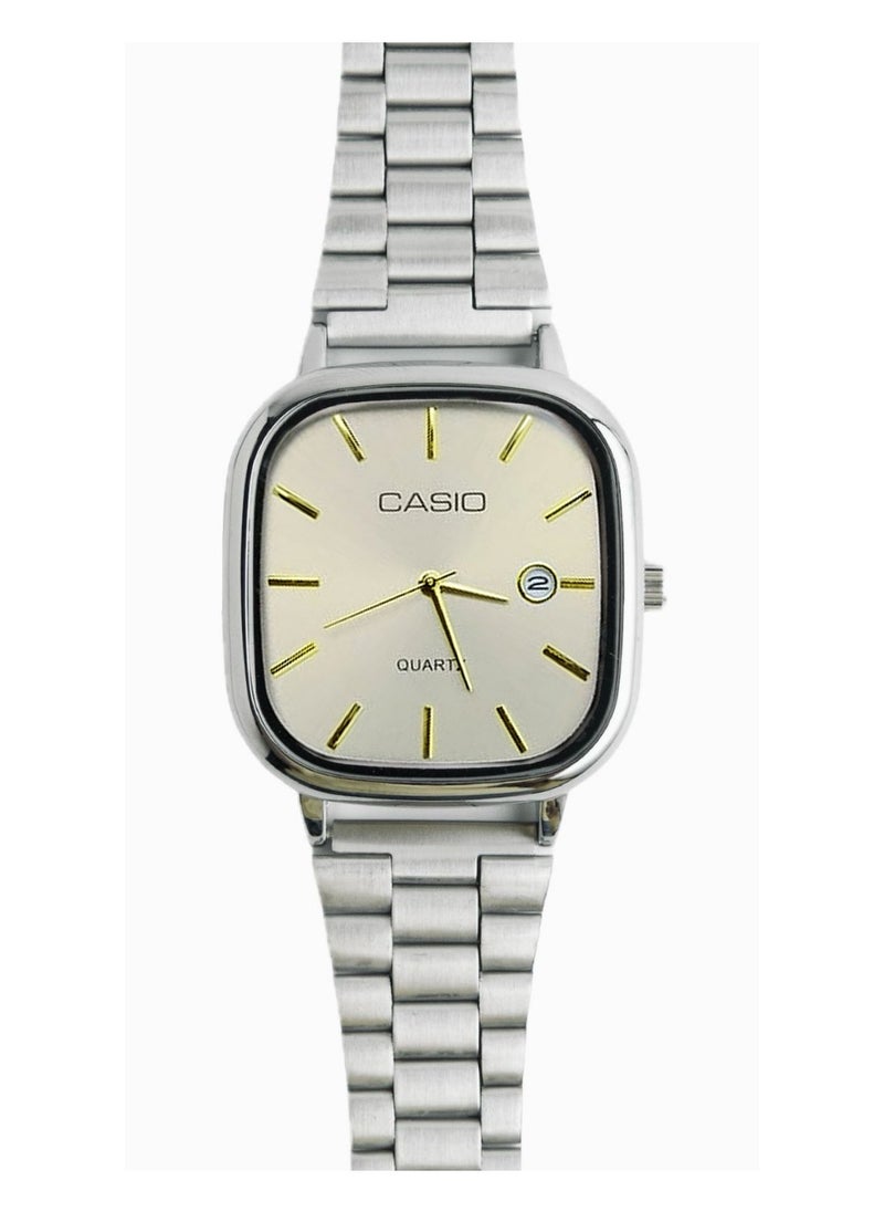 CASIO Casio Silver-Tone Quartz Watch with Silver Dial  - Image 1