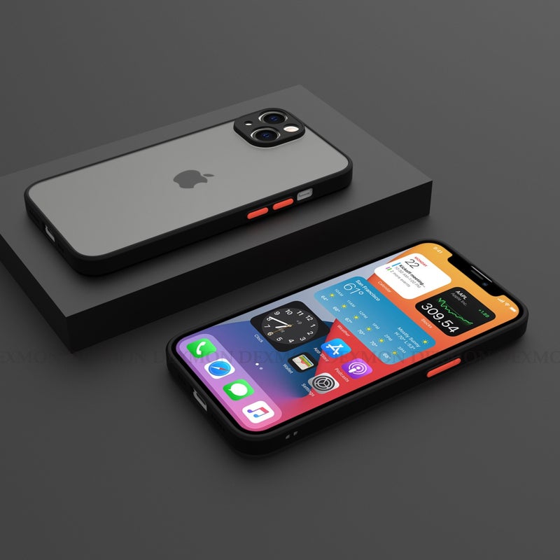 Dexmon Apple iPhone 13 Case 3D Camera Protection Soft Matte Smoke Case  - Image 4
