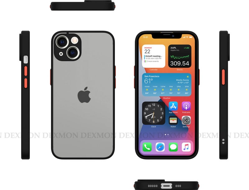 Dexmon Apple iPhone 13 Case 3D Camera Protection Soft Matte Smoke Case  - Image 2