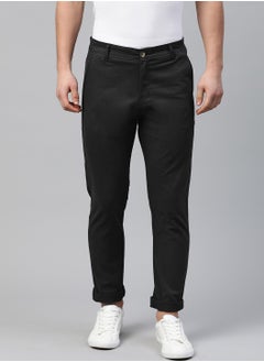 Hubberholme Slim Fit Black Chinos for Men with Classic Design  - Image 2