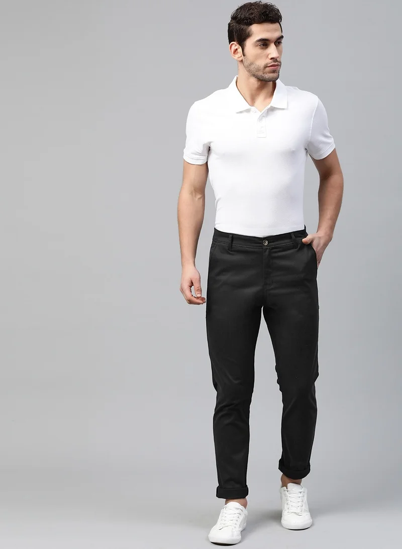 Hubberholme Slim Fit Black Chinos for Men with Classic Design