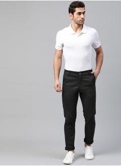 Hubberholme Slim Fit Black Chinos for Men with Classic Design  - Image 5
