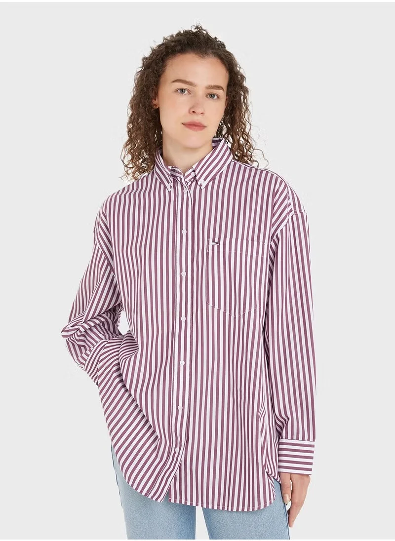 تومي جينز Striped Button Down Shirt