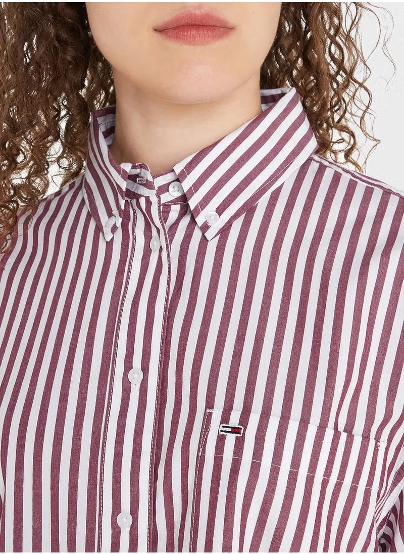 TOMMY JEANS Striped Button Down Shirt