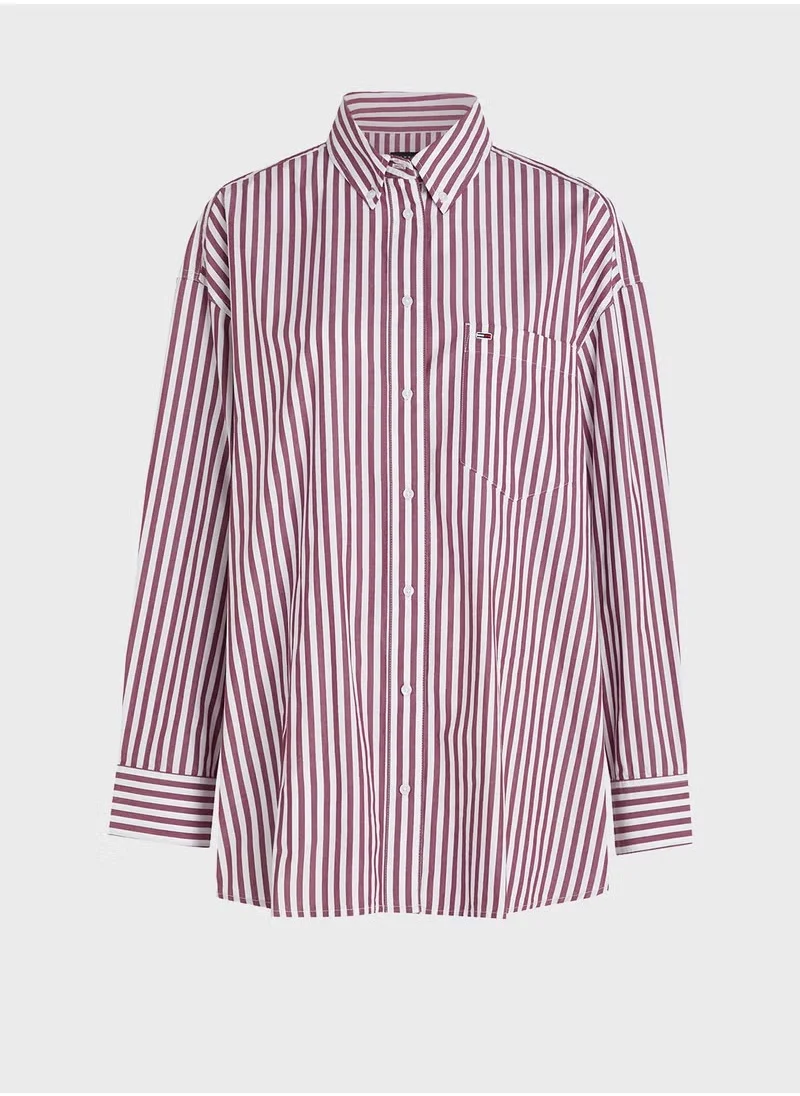 TOMMY JEANS Striped Button Down Shirt
