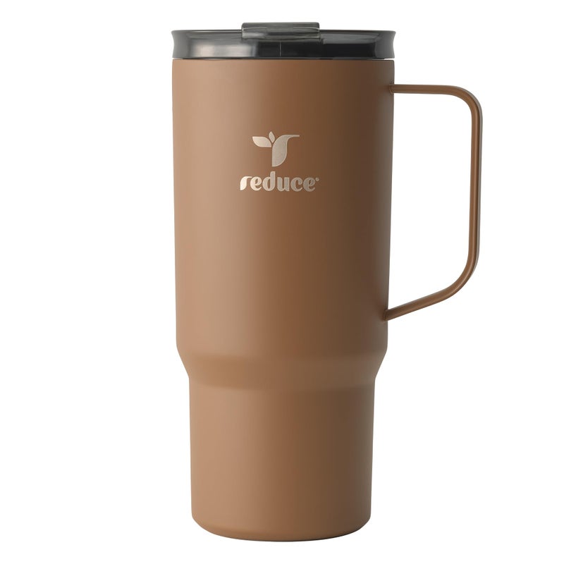 REDUCE 24 oz Hot1 Vacuum Insulated Mug for Hot Tea, Coffee and Other Hot Drinks - With Flo-Motion Lid and Handle, Single-Serve and Cupholder Friendly, Keeps Drinks Hot for up to 8 Hrs, Java - Image 1