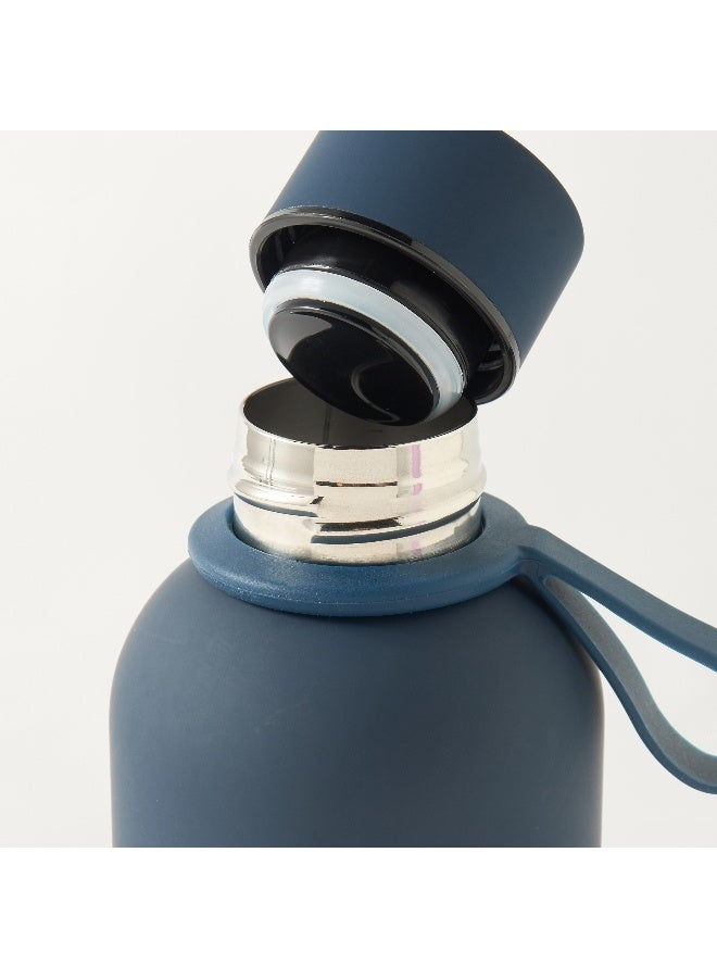 LIFESTYLE Solid Stainless Steel Water Bottle - Navy Blue - 500 ml - Image 4