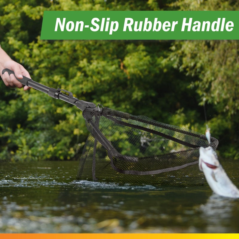 Wakeman Fishing Net with Telescopic Handle and Foldable Head - Lightweight and Durable Collapsible Fish Landing Net with Aluminum Alloy Frame - Saltwater or Freshwater Fishing Gear by Wakeman Outdoors - Image 5
