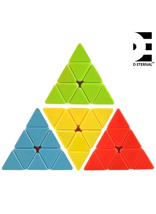 D ETERNAL Speed Cube Combo Set Of 3X3X3 And Pyraminx Pyramid Triangle High Speed Stickerless Puzzle Cube Game Toy, Kids and Professionals