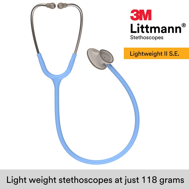 3M Littmann Lightweight II S.E. Stethoscope 2454, 28" Ceil Blue Tube - Image 2