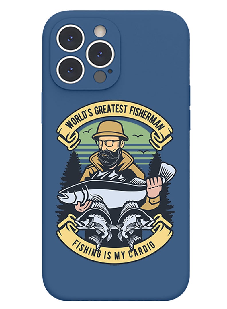 Theodor Protective Slim Fit Case Liquid Silicone Cover with Full Body Protection Anti-Scratch Shockproof Case For iPhone 15 Pro Blue  - Flawless - Image 1