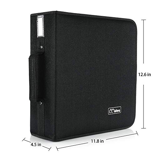 CCidea CD Case DVD Case Storage Holder-264 Capacity,Media Binder, CD Wallet, Disc Booklet, L11.4 x W 6.4 x H3.5 INCH (Black) - Image 3