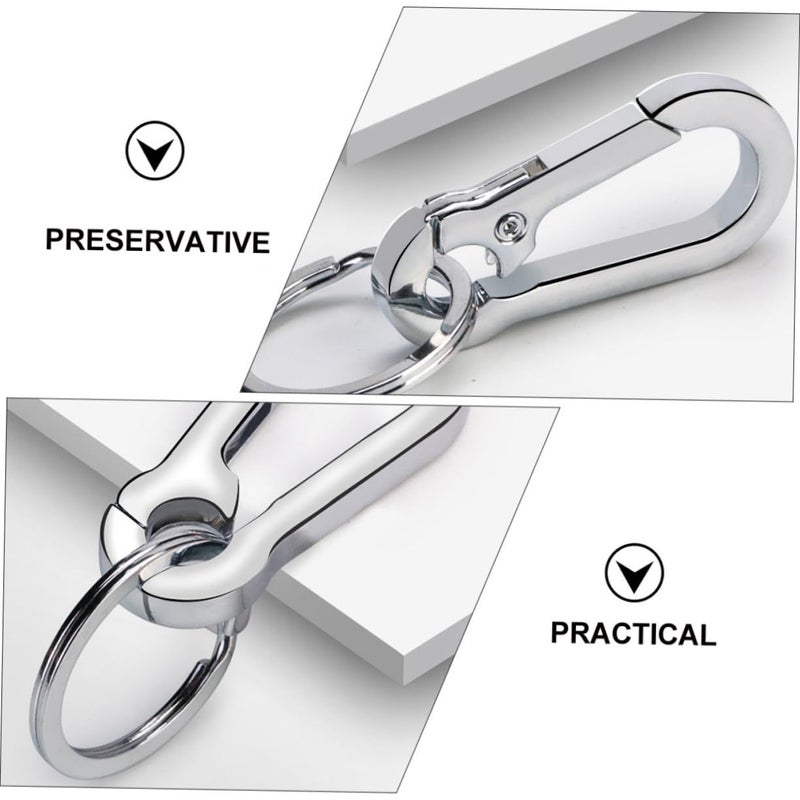Metal Carabiner Keychain Clip Set 8pcs Lightweight Durable Holder Outdoor - Image 3