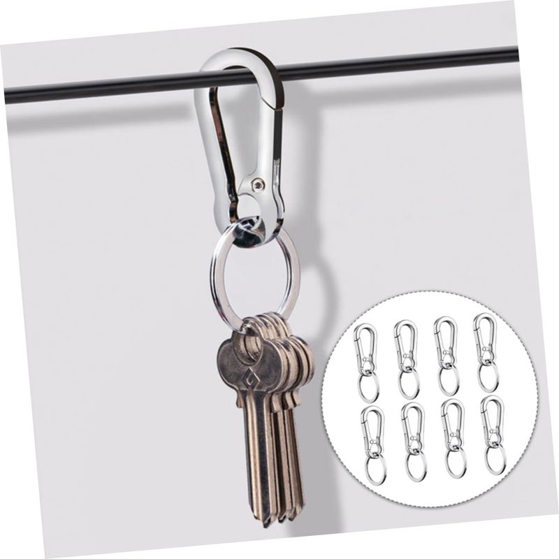 Metal Carabiner Keychain Clip Set 8pcs Lightweight Durable Holder Outdoor - Image 4
