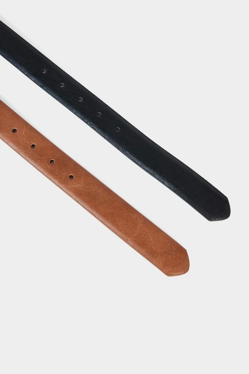 Defacto  Woman 2 piece Faux Leather Belt for Women | Best Price UAE