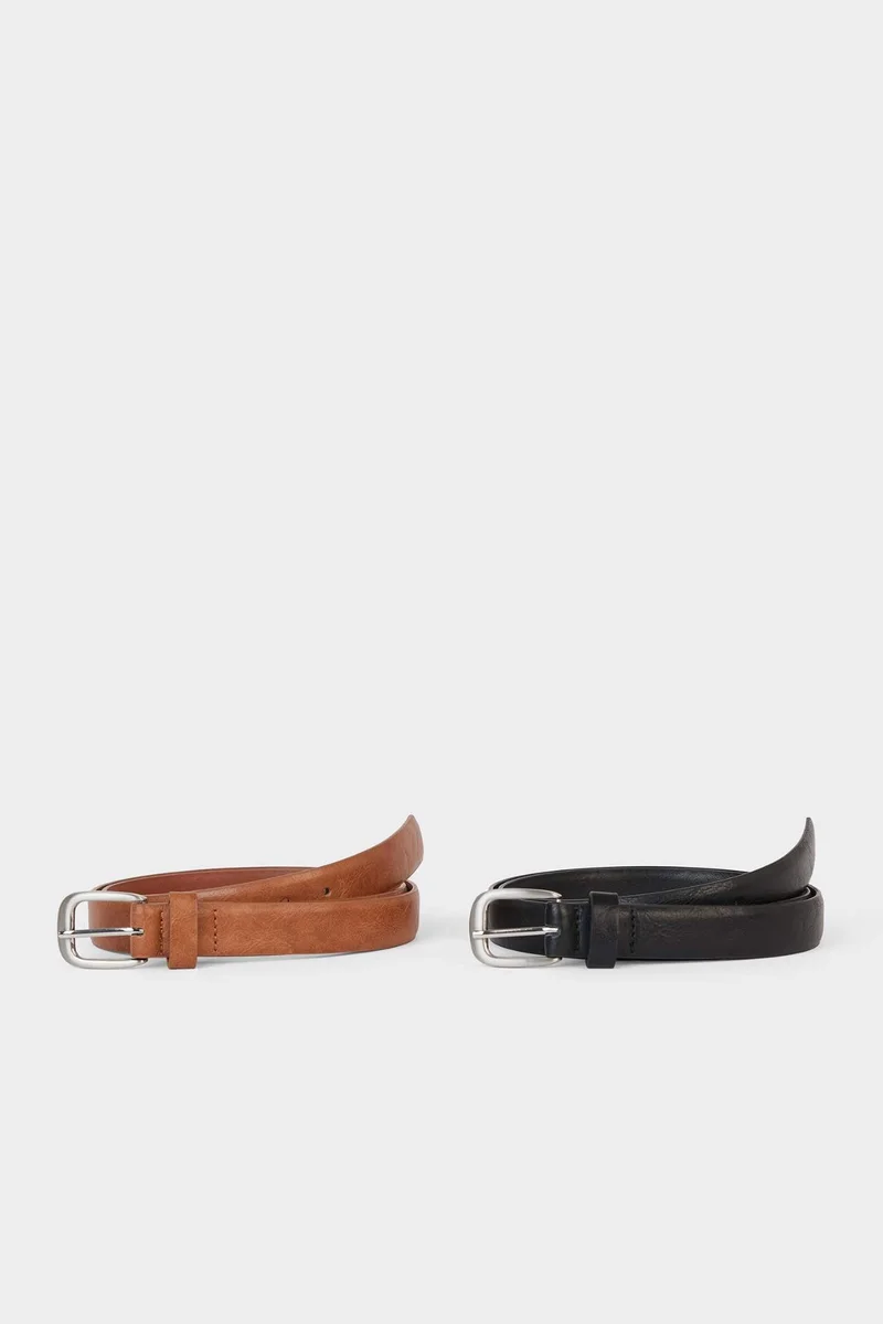 ديفاكتو Woman 2 piece Faux Leather Belt