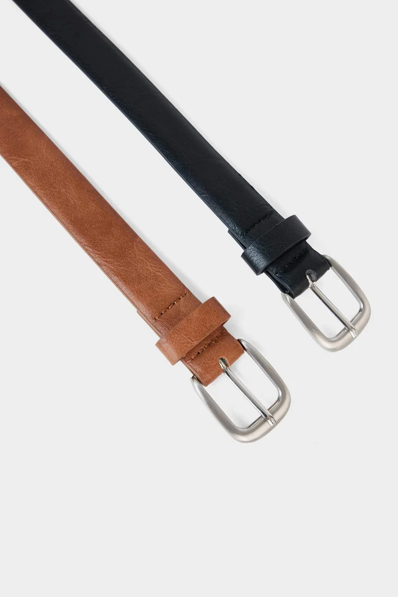 ديفاكتو Woman 2 piece Faux Leather Belt
