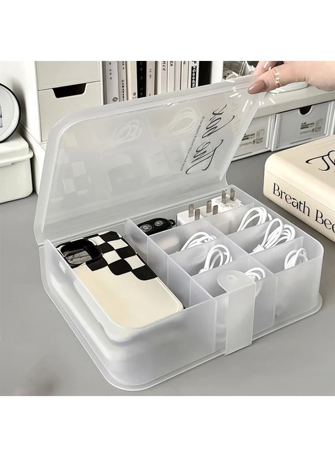 Transparent Desktop Cable Management Box Organizer For Phone Chargers And Data Cables - Image 4