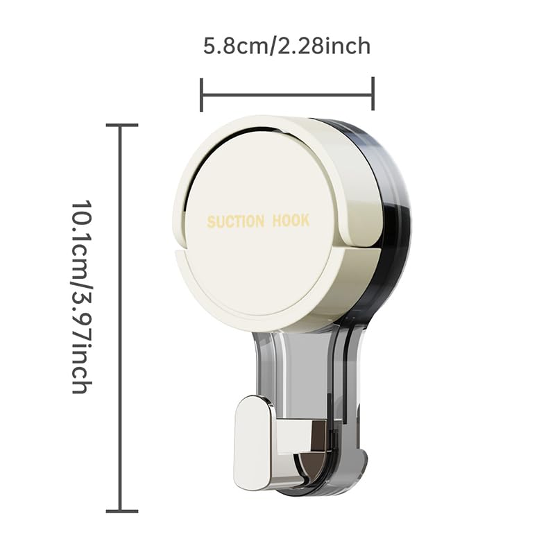 SKYTONE Suction Cup Hook, Suction Hooks, Suction Cup with Hook, Reusable Vacuum Suction Hooks for Bathroom, Wall Hooks, Wall Clips for Hanging Towel, Clothes,Kitchen Utensils (Pack of 1) - Image 2
