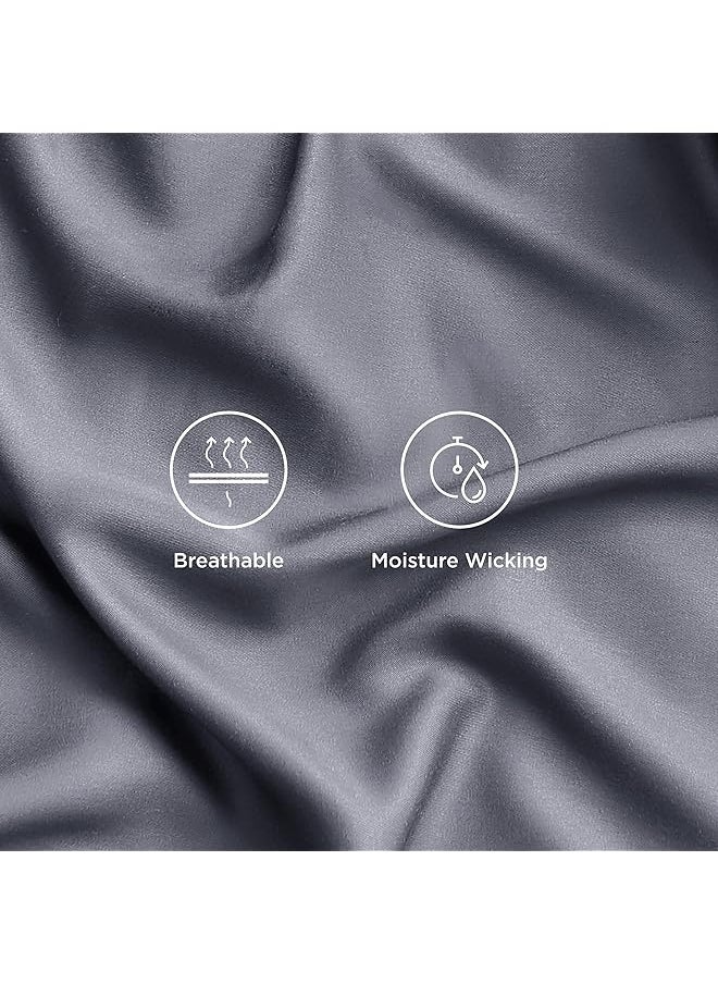 Bedsure - Cooling King Size Sheets 100 Percent Viscose From Bamboo Sheets 16 Inch Deep Pocket Cooling Sheets Breathable And Silk Like King Sheets Hotel Bedding Sheets And Pillowcases Gray - Image 1