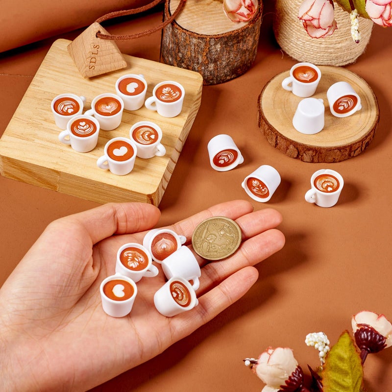 BB Beadthoven Beadthoven 20Pcs Mini Resin Coffee Cups 5 Styles Miniature Coffee Mug Tiny Coffee Drink Beverage Dollhouse Accessories For Doll Kitchen Play Christmas Party Decoration Keychain Earring Making - Image 4