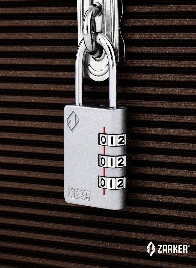 Zarker XD35 Combination Lock, 3-Digit Padlock for School Gym Sports LockerLock, Fence, Toolbox, Case, Hasp Storage (1-Pack, Gray) - Image 2
