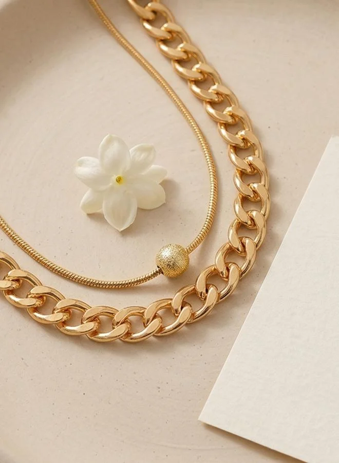Take Two  Set of 2 - Solid Chain Anklet for Women | Best Price UAE