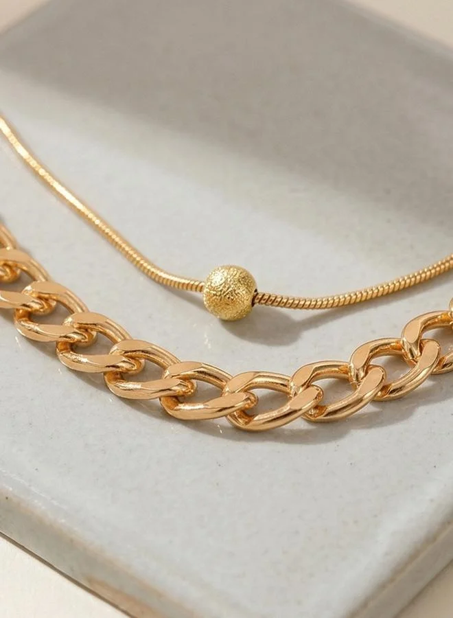 Take Two  Set of 2 - Solid Chain Anklet for Women | Best Price UAE
