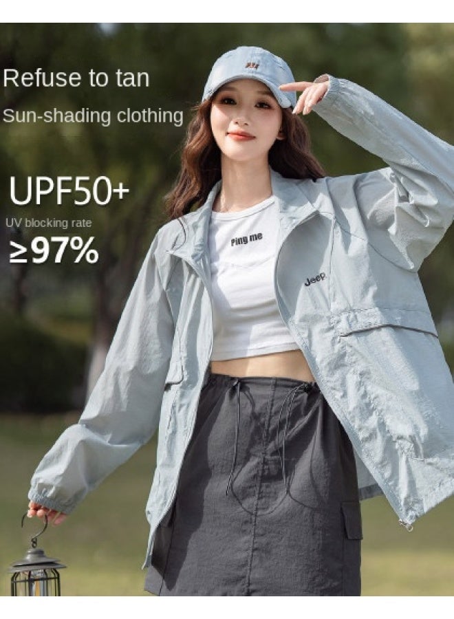 Jeep Mountain Couple Sun Protection Jacket - Unisex Lightweight Running Windbreaker With Breathable Stand-up Collar For Outdoor Sunshield - Image 1