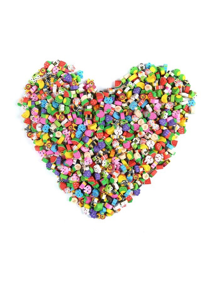 MGTECH 300 Pieces Mini Animal Fruit Erasers for Kids Bulk, Small Cute Pencil Erasers Assortment for Home School Work Rewards, Party Favor and Gift Filling - Image 1