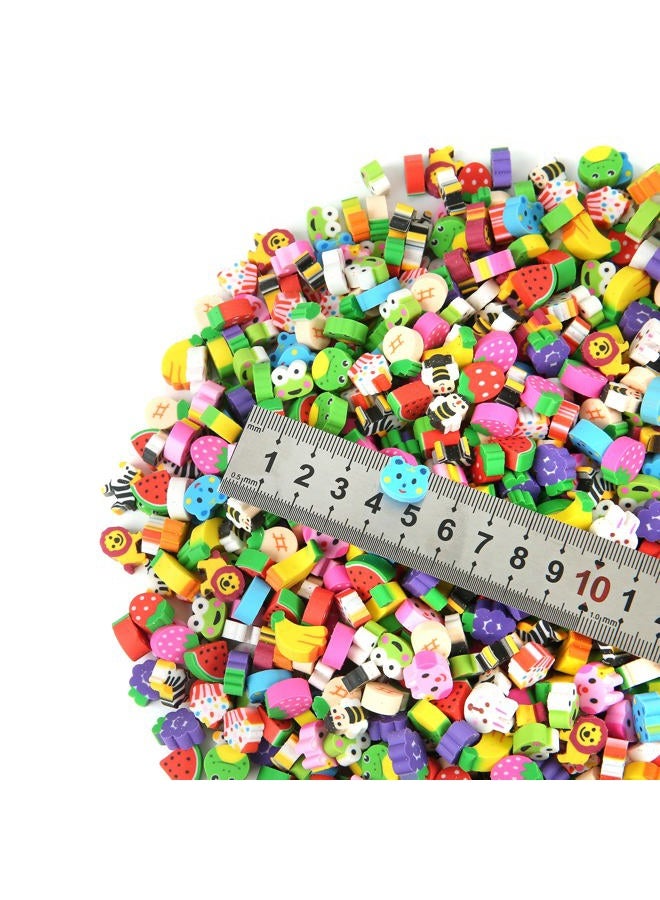 MGTECH 300 Pieces Mini Animal Fruit Erasers for Kids Bulk, Small Cute Pencil Erasers Assortment for Home School Work Rewards, Party Favor and Gift Filling - Image 2