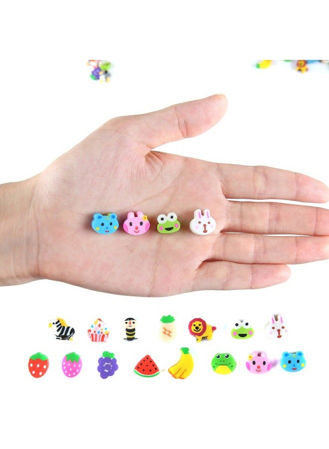 MGTECH 300 Pieces Mini Animal Fruit Erasers for Kids Bulk, Small Cute Pencil Erasers Assortment for Home School Work Rewards, Party Favor and Gift Filling - Image 4