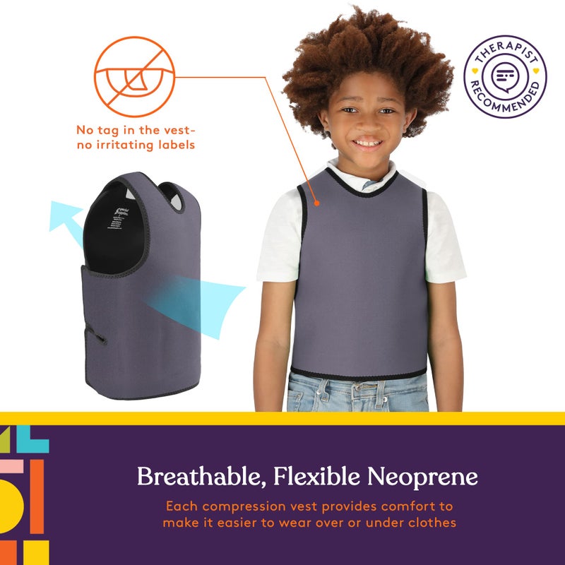 Special Supplies Sensory Compression Vest Deep Pressure Comfort (Grey, Small) - Image 4