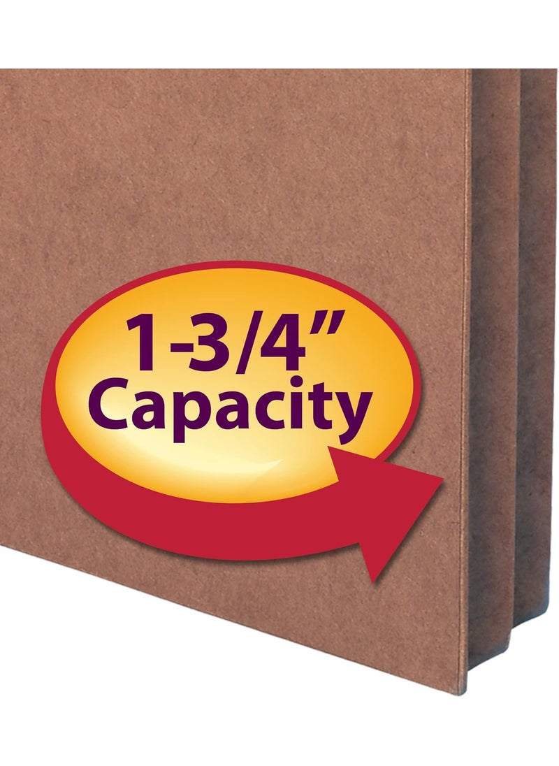 Smead Smead File Pocket StraightCut Tab 134 Expansion Legal Size Redrope 25 per Box 74214  - Image 3