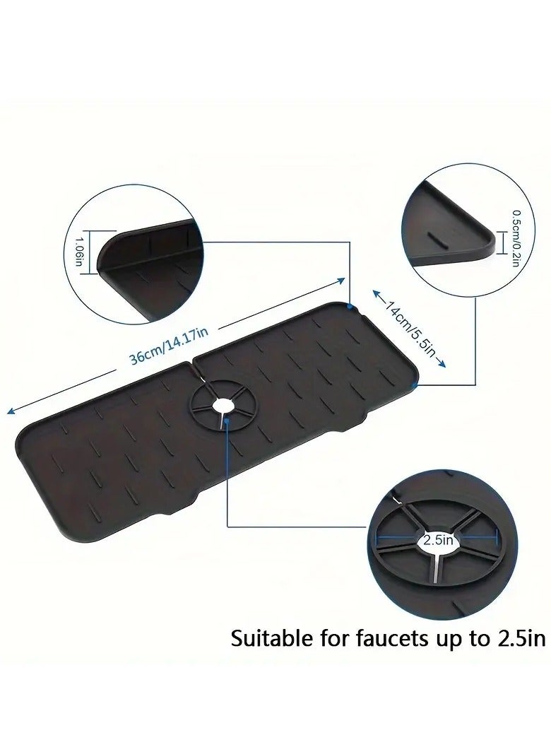 erorex 1pc Sink Splash Guard Silicone Faucet Mat Sink Water Splash Guard Faucet Splash Catcher Silicone Deflector Under the Faucet Keep Kitchen and Bathroom Sinks Dry - Image 3