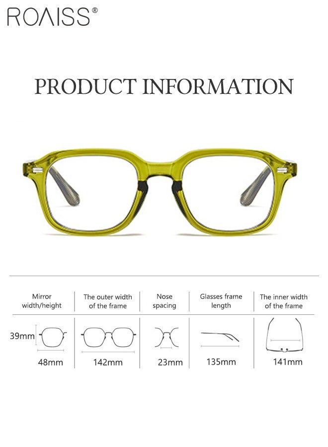 roaiss 2 Pcs Blue Light Blocking Glasses for Women Men, Blue Light Filter, Retro Square Computer Glasses Anti Eye Strain UV Glare, Gaming Glasses 48mm - Image 3